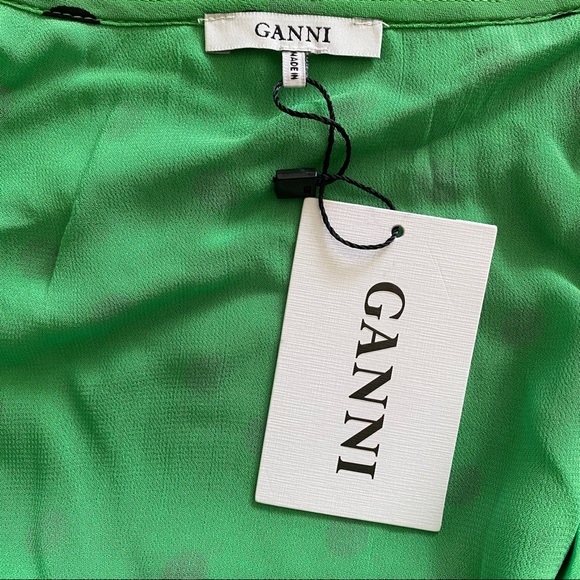 Ganni printed georgette wrap top - Picture 10 of 16